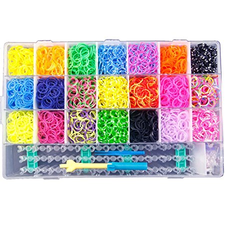 CO-Z 4400 Colorful Rubber Band Bracelet Loom Refill Kit Fun DIY for Kids w/Storage Case