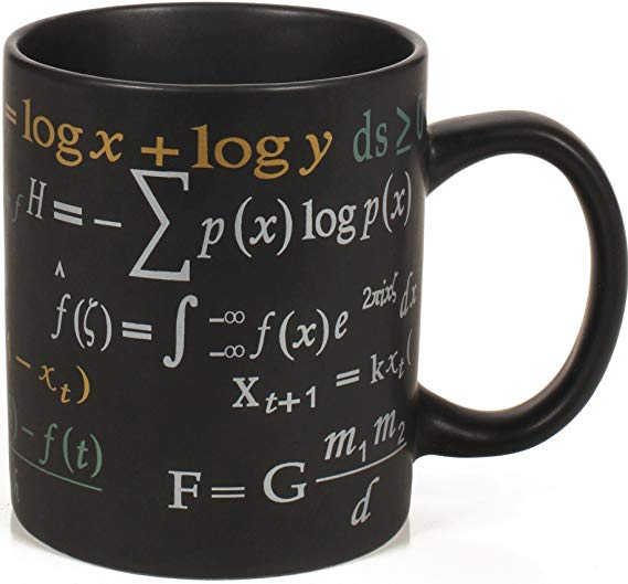 Math Mug - 12 oz. Coffee Mug Featuring Famous Mathematical Formulas