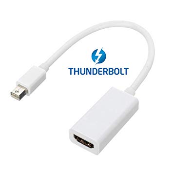 HDMIHOME White Color Thunderbolt Port to HDMI Female Adapter Cable with Audio Video for Apple MacBook 2011 2012 2013