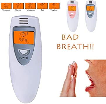 Pocket Bad Breath Tester Odor Detector Health Care Gadgets Breathalyzer Analyzer Breathe Smell Checker Grey