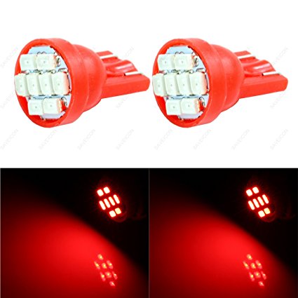 SAWE - T10 8-SMD LED Car Lights Bulb W5W 147 152 158 159 161 168 184 192 193 194 2825 (2 pieces) (Red)