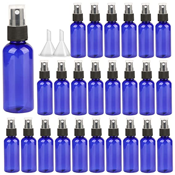 Spray Bottle,Fine Mist Mini 60ml/2oz Spray Bottles,Small Reusable Empty Plastic Bottles with Atomizer Pumps(Blue,25 Pack)