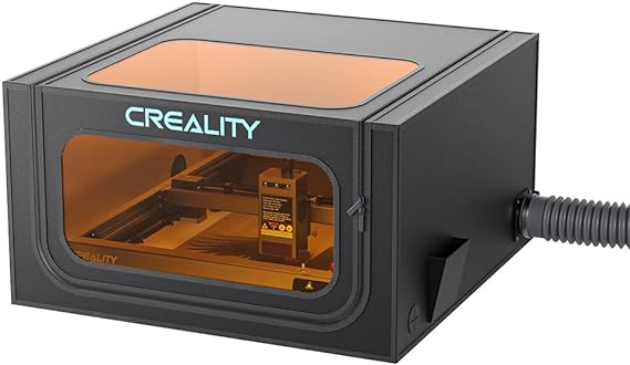 Creality Laser Engraver Enclosure 2.0 with Vent, Fireproof and Dustproof Laser Cutter Protective Cover 28.3x28.3x15.7in with Fan and Pipe, Fits for Most Laser Engraver, Against Smoke, Odor, Noise