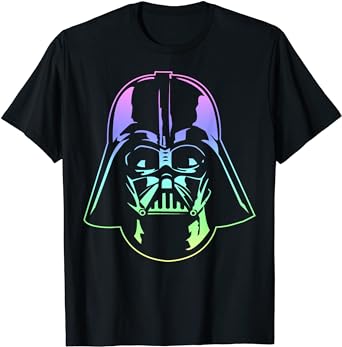 Star Wars Darth Vader Head Neon Gradient Graphic T-Shirt T-Shirt