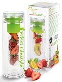 iPerfect Lifestyle Infuser Water Bottle - Best Fruit Infusion Bottle Made of TRITAN Copolyester - Ebooks Included - Pull Out Middle Fruit Basket Style