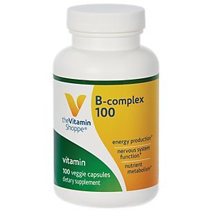 BComplex 100 – Supports Energy Production, Nervous System Function Nutrient Metabolism – Excellent Source of B1, B2, B6, B12, Niacin, Folic Acid Biotin (100 Veggie Caps) by The Vitamin Shoppe