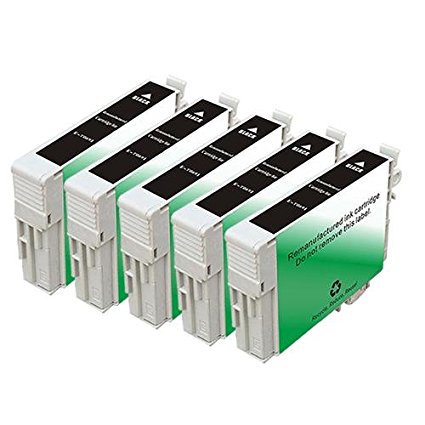 Abacus24-7 Remanufactured Ink Cartridges Replacement for Epson T069120, T0691, T069 (5xBlack, 5-Pack)