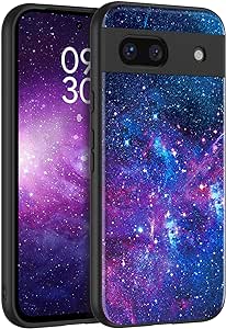 BENTOBEN for Google Pixel 8A Case, Slim Fit Glow in The Dark Hybrid Hard PC Soft TPU Bumper Drop Protective Girls Women Men Cover Phone Case for Google Pixel 8a(2024), Nebula Galaxy