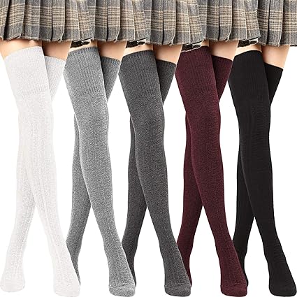 Women Thigh High Socks Over Knee Stockings Cotton Long Booting Socks Leg Warmers