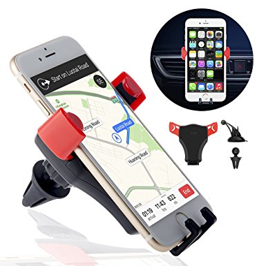 Car Phone Mount, Lammcou Gravity Car Mount Smartphone Car Mount Holder Support Cradle Car Dashboard Windshield Mount Air Vent Car Mount GPS Dash Car Mount for iPhone 7/7Plus/6s/6Plus   Galaxy S7/S8