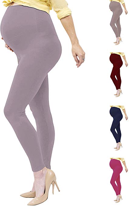 Viosi Maternity Leggings Over The Belly Soft Stretch Pregnancy Yoga Pants 14 Colors Plus - Petite
