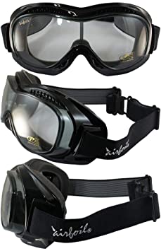 Pacific Coast Sunglasses Airfoil 9311 Day2Nite Fitover Goggles Gloss Black Frame Smoke to Clear One-Piece Lens