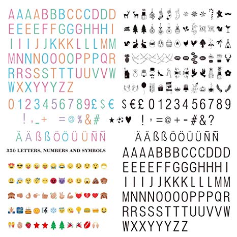 Letters and Symbols , Numbers /Colour Emoji with Festival Symbols total 350 Party Decorative Characters use for your Cinematic lightbox (full color)