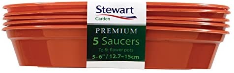 Stewart 4842014 13 - 15 cm Flower Pot Saucer - Orange/Terracotta (Pack of 5)