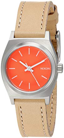 Nixon Women's A5092055 Small Time Teller Leather Analog Display Analog Quartz Watch