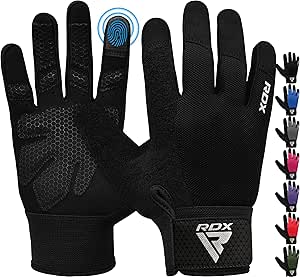 RDX Weight Lifting Gloves Gym Workout, Full Finger Touch Screen, Breathable Anti Slip Padded Palm Protection, Fitness Strength Training Powerlifting HIIT WOD Exercise, Men Women Home Gym Cycling