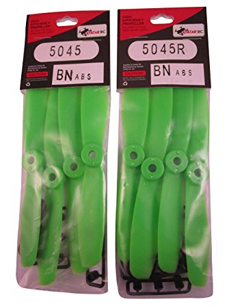 AvatarRC Geniune Gemfan 5045 Bullnose (5x4.5BN) Green Propellers for 250 Size Quadcopters, Drones, and Multi-rotors - Perfect for 210mm to 300mm frames