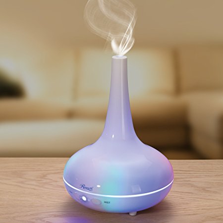 Rosewill RHAD-15002 200ml Electric Aromatherapy Essential Oil Diffuser Cool Mist Humidifier with 7 Color LED light and Waterless Auto off