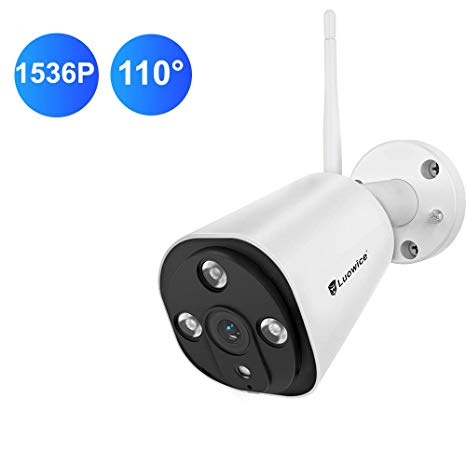 Luowice WiFi Security Camera Outdoor Wireless IP Camera 1536P 110 Degree Viewing Angle Surveillance Video CCTV Camera Night Vision 100ft Waterproof