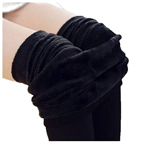 QicAisi Women's Winter Warm Velvet Elastic Leggings