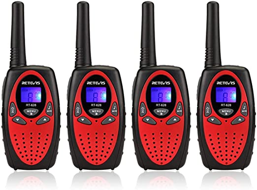 Retevis RT628 Walkie Talkies for Kids, Long Range Rechargeable Children Toy Gifts for Birthday and Holiday, Easy to Use for Camping Hiking and Adventure (2 Pairs, Red)