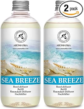 Reed Diffuser Refill Set Sea breeze 2 х 17Fl Oz - Aroma Refill for Reed Diffuser - Long Lasting Home Fragrance - Air Freshener - Fresh Scent - Aromatherapy - Home decor - Air diffuser