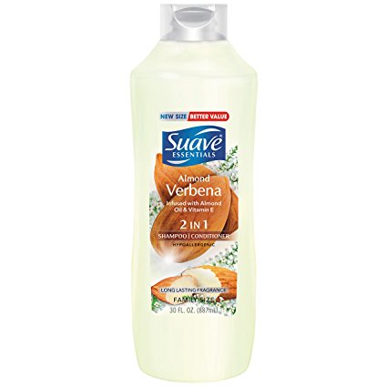 Suave Essentials 2 In 1 Shampoo and Conditioner, Almond Verbena, 30 Ounce (Pack of 6)