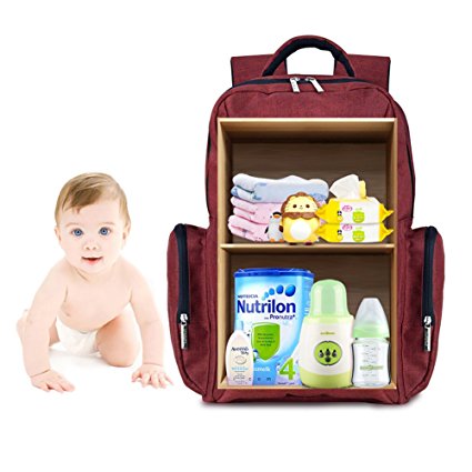 DOTACOKO Diaper Bag Backpack Multi-Function Waterproof Maternity Nappy Bag with Changing Pad and Stroller Straps