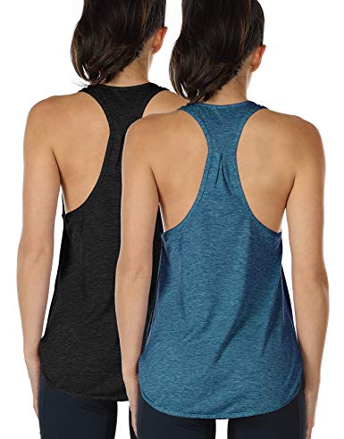 icyzone Workout Tank Tops for Women - Athletic Yoga Tops, Racerback Running Tank Top