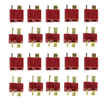 JUYO VONSAN 10 Pairs Ultra T Plug Connectors Deans Style For RC LiPo Battery Male and Female