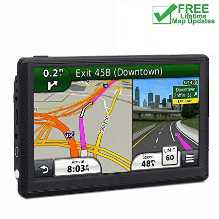 7 inch Navigation System for Cars, Car GPS 8GB Spoken Turn- to-Turn Vehicle GPS Navigator Sat-Nav, Lifetime Map Updates