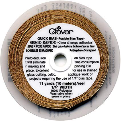 Clover 700-G Quick Fusible Bias Tape, 1/4-Inch Wide by 11-Yard, Gold Lame