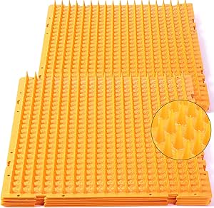 16 Pack Cat Repellent Outdoor Mat Cats Dogs Plastic Mats with Spikes Bendable Spiked Deterrent Training PET Mat Cat Repellent Mats for Indoor Outdoor Supplies, 18.3 Square Feet, 16 x 13 Inch (Orange)