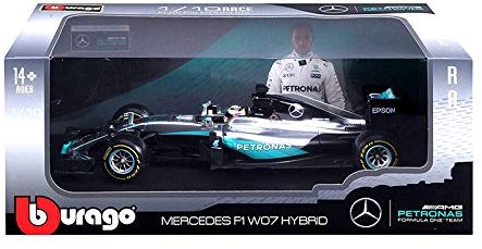 Bburago Mercedes AMG F1 W07 Hybrid Petronas Lewis Hamilton 2016 1/18 Diecast Model Car