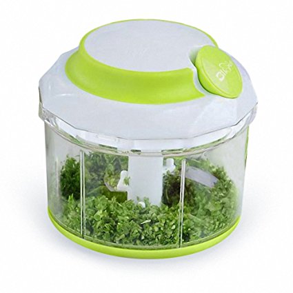 BliGli kitchen Manual Chopper Blender - Quick Work Out For Mincer / Mixer / Blender to Chop Fruits Vegetables Nuts Herbs Onions for Salad, Pesto, Coleslaw, Puree,Egg(Large 4 Cup 1000ML)