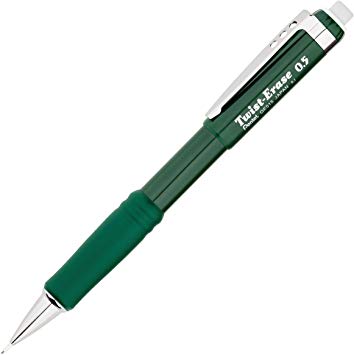 Pentel Twist Eraser III Mechanical Pencil Color: Green (QE515D)