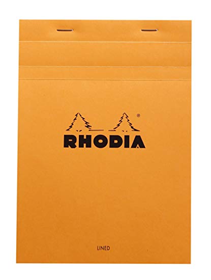 Rhodia Classic French Paper Pads ruled with margin 6 in. x 8 1/4 in. orange