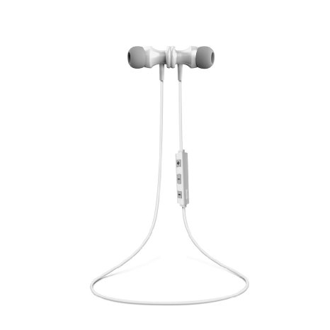 NMPB S2 Bluetooth Headphones Wireless Headset Noise Cancelling Sweatproof Earbuds with Mic-White