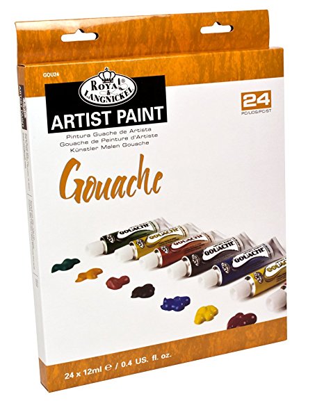 Royal & Langnickel Gouache Color Artist Tube Paint, 12ml, 24-Pack