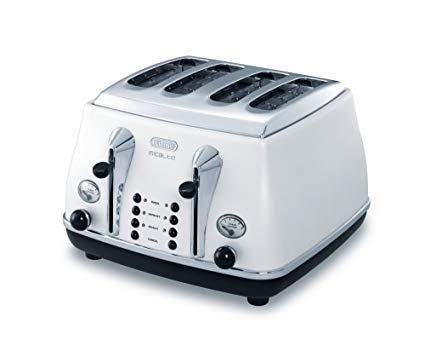 De'Longhi Icona Micalite CTOM4003W 4-Slice Toaster - White