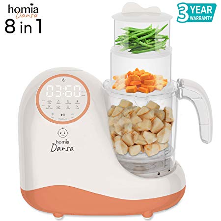 Baby Food Maker Chopper Grinder - Mills and Steamer 8 in 1 Processor for Toddlers - Steam, Blend, Chop, Disinfect, Clean, 20 Oz Tritan Stirring Cup, Touch Control Panel, Auto Shut-Off, 110V Only