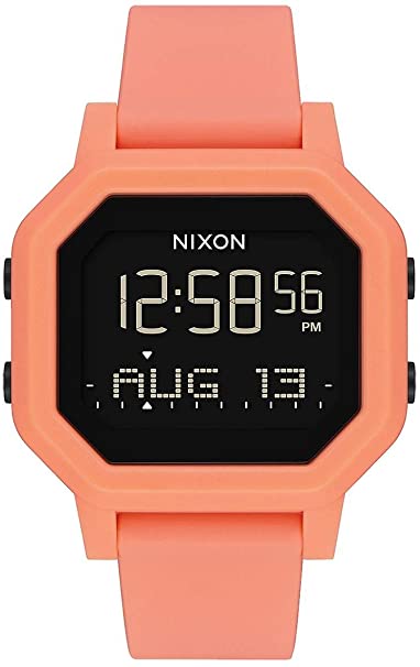 NIXON Siren A1210-100m Water Resistant Women's Digital Sport Watch (38mm Watch Face, 18mm-16mm Pu/Rubber/Silicone Band)