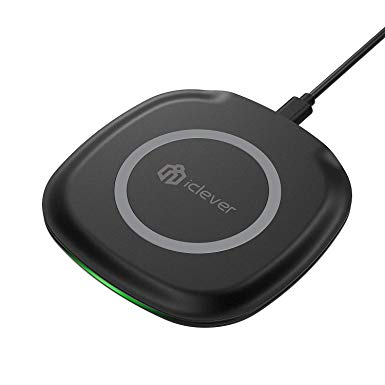 iClever Wireless Charger, 7.5W Qi-Certified Wireless Charging Pad Compatible iPhone Xs Max/XS/XR/X/8/8 Plus, 10W for Galaxy S9/S9 /S8/S8 /Note 8, 5W for All Qi-Enabled Phones(No AC Adapter)