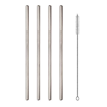 Stainless Steel Drinking Straws, Alotpower Metal Straws for 20 oz Tumbler, Fits RTIC Tumbler, Fits all Yeti Ozark Trail SIC & RTIC Tumblers(Cleaning Brush Included)