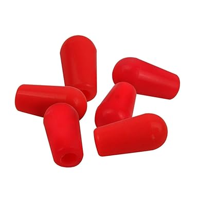 IKN 6pcs 3 Way Toggle Guitar Switch Knobs Plastic Tip Cap 4mm Red