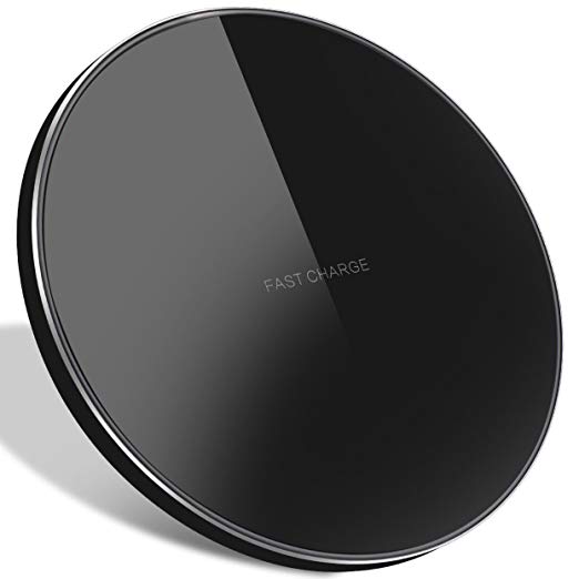 Limxems Wireless Charger, Universal Wireless Charging Pad 10W Fast Charge Compatible with iPhone x /8/8 Plus, Samsung Galaxy S9 /S9 Plus /S8 /S8 Plus /S7 /S6,Note 8 /Note 5, Black