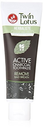 Twin Lotus Active Charcoal Toothpaste Herbaliste Triple Action 100g (3.52 Oz) X 1 Tube