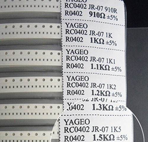 Yobett 0 ohm - 10M ohm 0402 170 Value 8500pcs all Series SMD Resistor Combo Sample Book Kit SMT Pack Box Book RoHS 5%