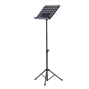 Music Stand Foldable Orchestral Music Stand Flanger 1 Pack - Black