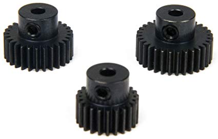 Atomik RC Performance Speed Tuned Pinion Gear Set fits the Traxxas 1/16 Slash 4x4 and Other Traxxas Models, includes 23T, 28T, and 31T Pinions